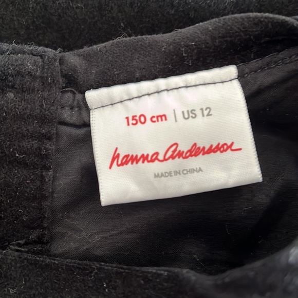 Hanna Anderson black velvet embroidered dress size 150 cm (US 12) - Picture 3 of 8
